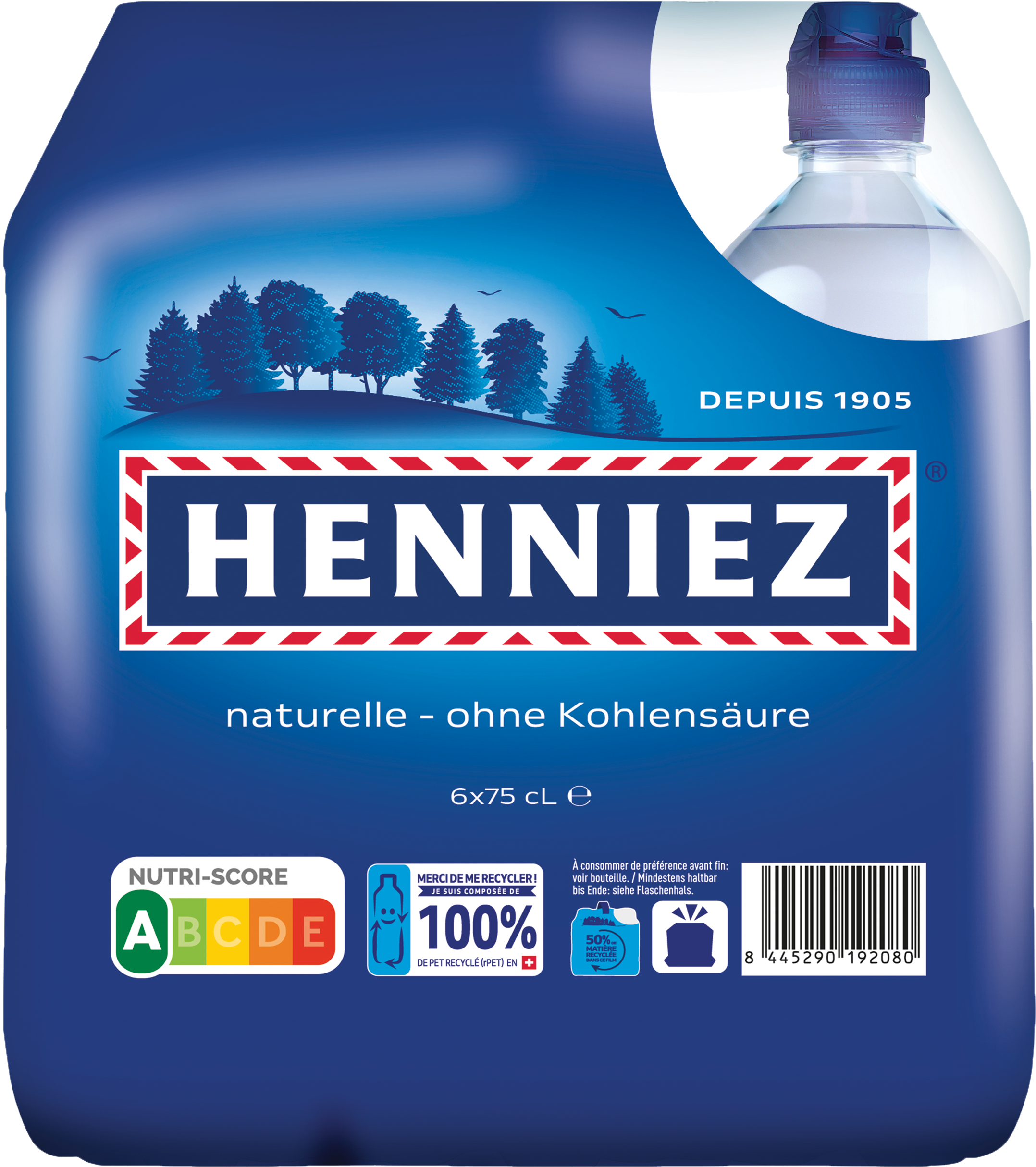 Henniez nature bouchon sport 6-pack Pet