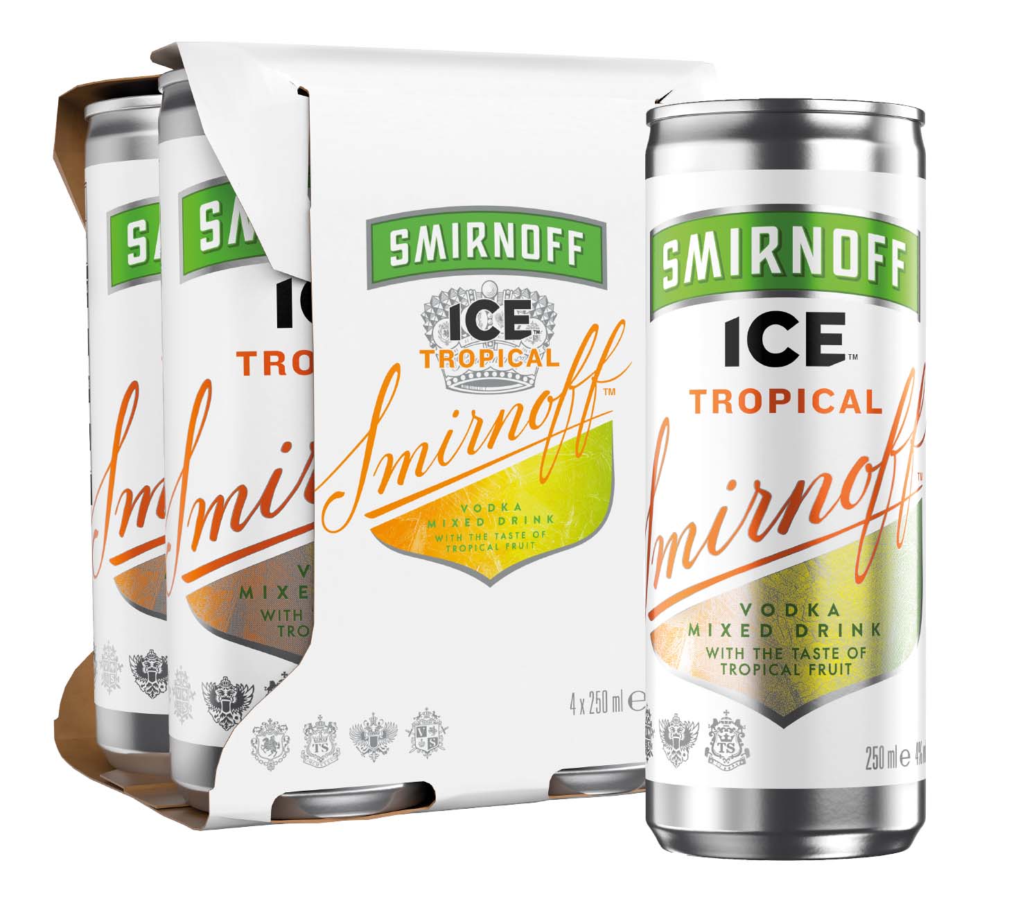 /Smirnoff Ice Tropical Vodka
Boîte 6x4-pack