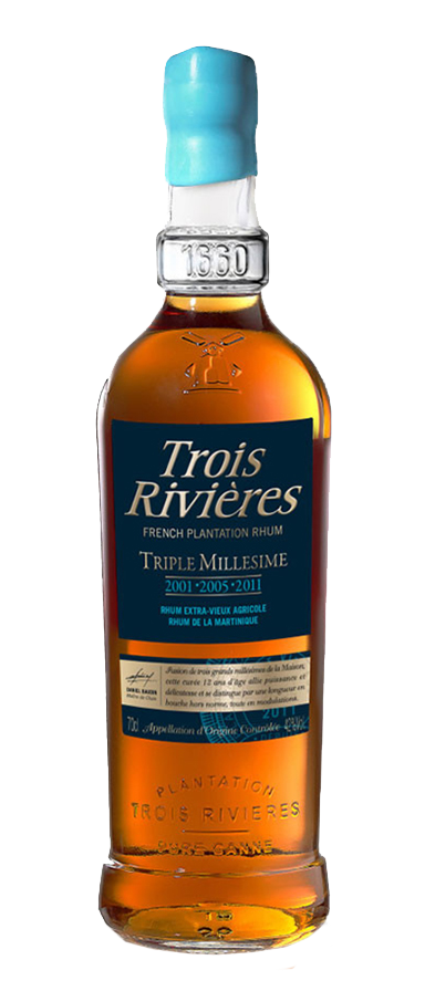 Trois Rivières triple millésime (2001-2005-2011)
Rhum agricole Martinique